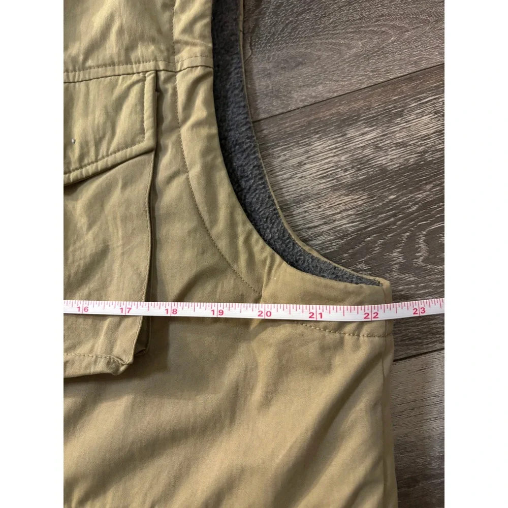 Eddie Bauer Legend Tumwater Vest Mens S Tan Khaki‎ Polartec Fleece Lined Cargo